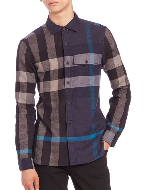 men burberry shirt cheap|burberry flannel shirt men's.